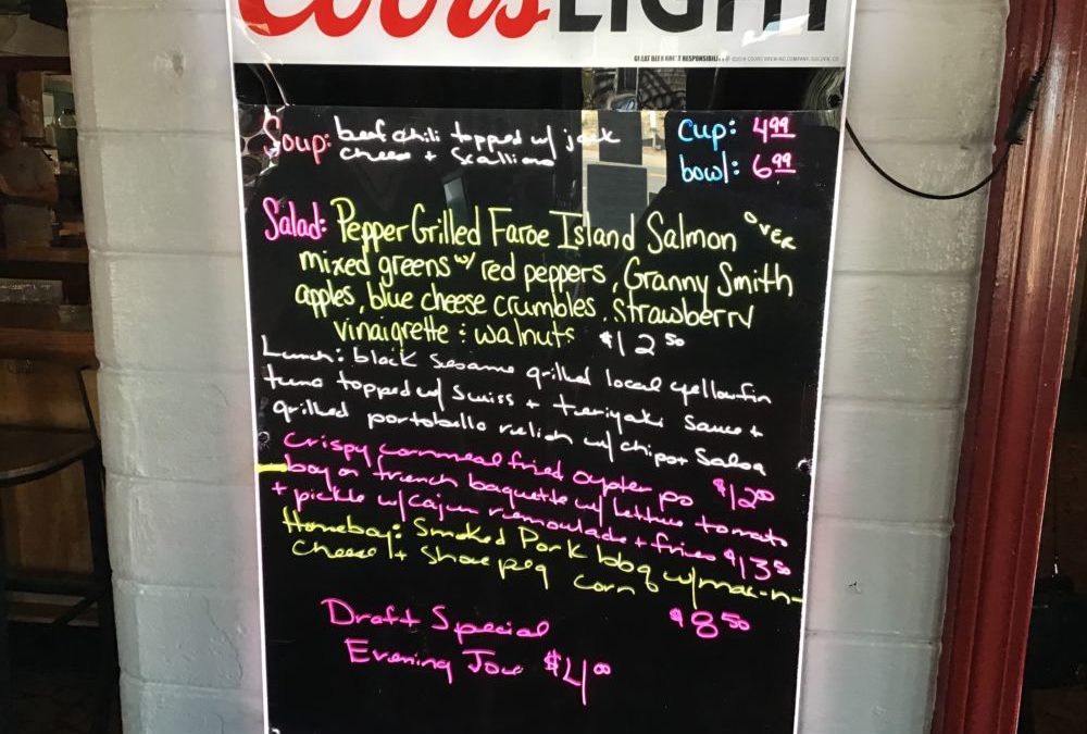 Lunch Specials 1/9/2020