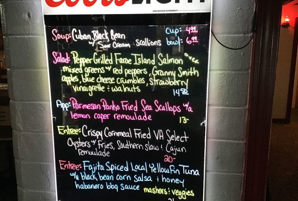 Dinner Specials 1/4/2020