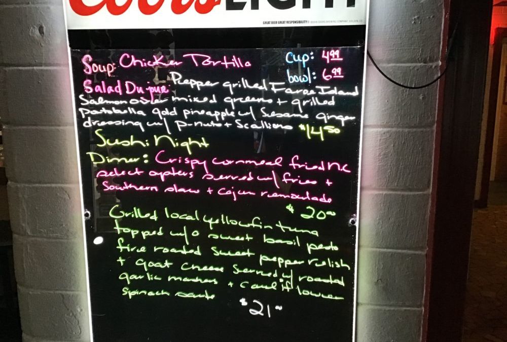 Dinner Specials 2/5/2020