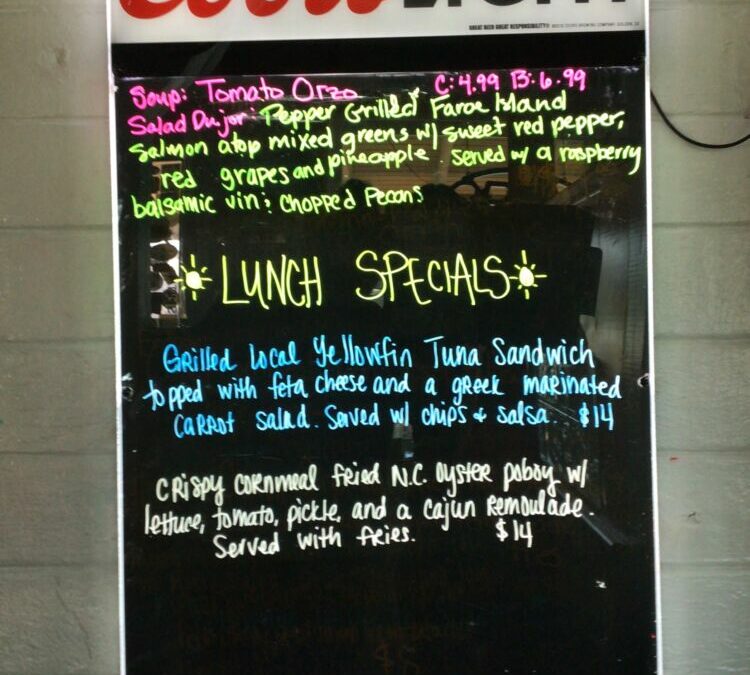 Saturday lunch specials