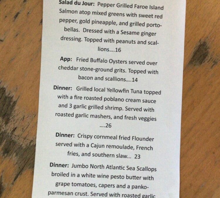 7/1 Dinner Specials