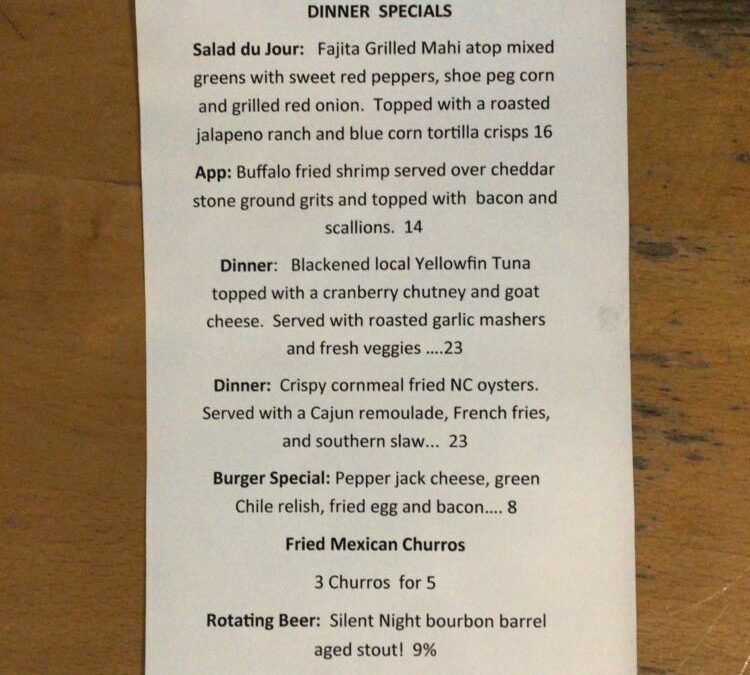 2/7 Dinner Specials