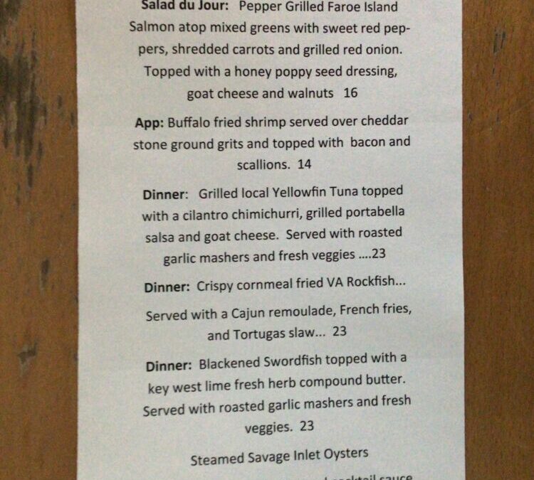 2/12 Dinner Specials