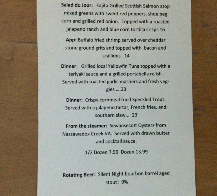 2/5 Dinner Specials