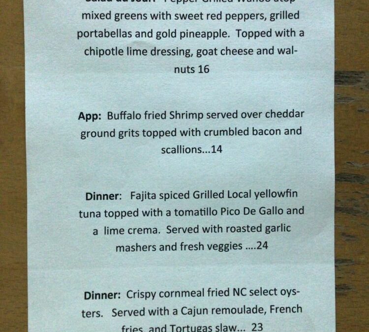 3/1 Dinner Specials