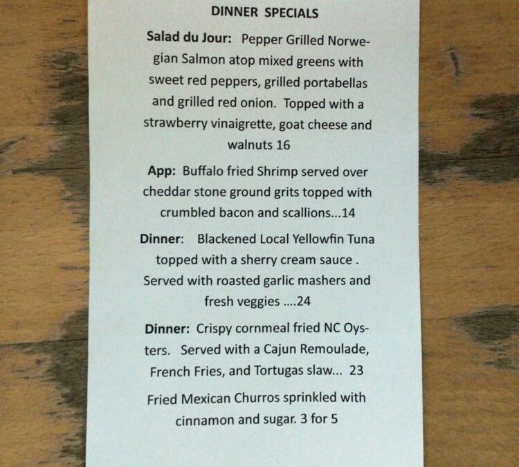 3/15 Dinner Specials